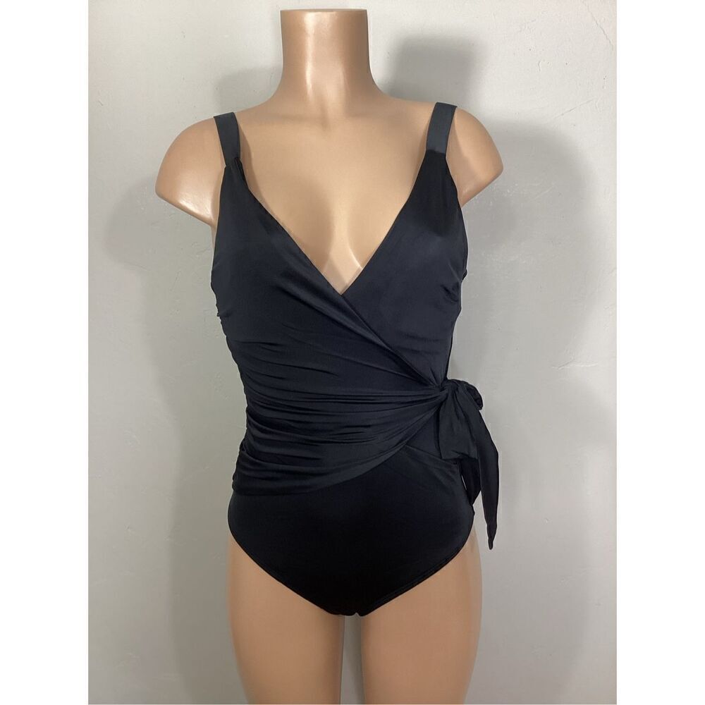New. HAH (Hot As Hell) black wrap one piece swimsuit. XS. Retails $189 - Picture 6 of 12